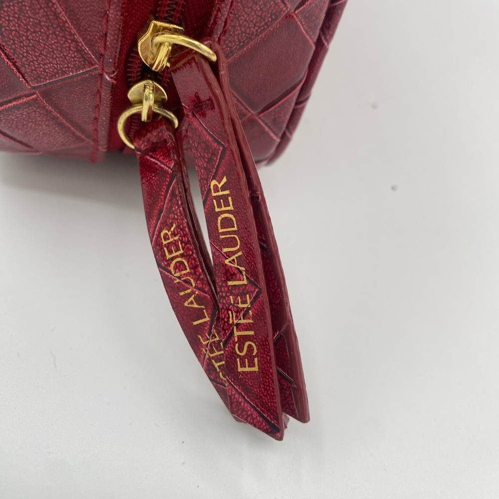 Estee Lauder Red Quilted Cosmetic Bag - Picture 4 of 6